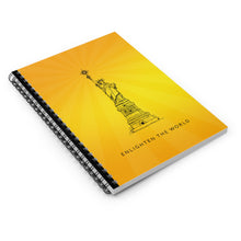 Load image into Gallery viewer, Enlighten The World Notebook with Statue of Liberty illustration. An Inspirational Notebook / Journal from Enlighten Me...® Books