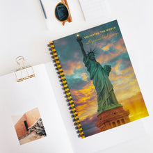 Load image into Gallery viewer, Statue of Liberty 'Enlighten The World' Notebook | Freedom | Shine | Shine Your light | Inspirational Notebook Gifts | Journals