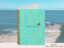 Load image into Gallery viewer, Free to Fly Butterfly Spiral bound Notebook | Notebook Gifts | Inspirational Gifts | Journals | Butterflies |