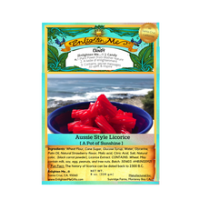 Load image into Gallery viewer, Enlighten Me...® Candy: Gift tin of Aussie Style Red Licorice (A pot of Sunshine)...with inspirational secret scrolls