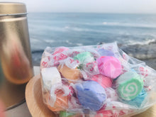 Load image into Gallery viewer, Enlighten Me...® Candy: Gift Tin of Salt Water Taffy (A dose of Rainbows) - with secret scroll inspirational messages