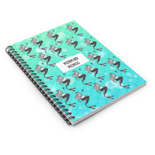 Load image into Gallery viewer, ['Mermaid Memos']:  Turquoise Mermaid, Spiral Lined Notebook  | Ocean | Beach themed gifts |  Notebook gifts |  Mermaid gifts |
