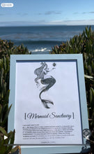 Load image into Gallery viewer, 'Mermaid Sanctuary' Art Print  (Black and White A4 Print only, no frame)
