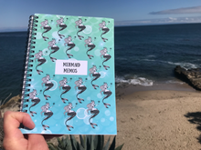 Load image into Gallery viewer, ['Mermaid Memos']:  Turquoise Mermaid, Spiral Lined Notebook  | Ocean | Beach themed gifts |  Notebook gifts |  Mermaid gifts |
