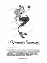 Load image into Gallery viewer, 'Mermaid Sanctuary' Art Print  (Black and White A4 Print only, no frame)
