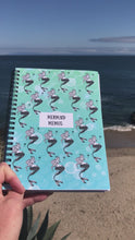 Load and play video in Gallery viewer, ['Mermaid Memos']:  Turquoise Mermaid, Spiral Lined Notebook  | Ocean | Beach themed gifts |  Notebook gifts |  Mermaid gifts |
