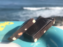 Load image into Gallery viewer, 'Enlighten Me... Chocolate'- PARADISE: Pecan,  Sea Salt, Caramel Dark Chocolate Bar - with a secret inspirational message
