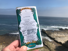 Load image into Gallery viewer, 'Enlighten Me... Chocolate'- PARADISE: Pecan,  Sea Salt, Caramel Dark Chocolate Bar - with a secret inspirational message

