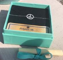 Load image into Gallery viewer, [Enlighten Me...Jewelry]: Peace Sign Bracelet (Sterling Silver, Rose Gold or Yellow gold plated)
