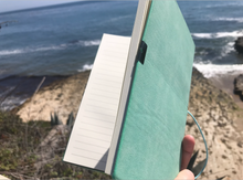 Load image into Gallery viewer, 'Moments of Enlightenment'™ - Turquoise/ Teal Vegan Leather Journal Notebook (from Enlighten Me...® Books) + USB memory stick
