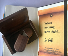Load image into Gallery viewer, Small Lined Notebook + USB [32 GB] Wooden Flash Drive Memory Stick (with bonus videos)
