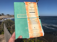 Load image into Gallery viewer, 'Moments of Enlightenment'™ - Turquoise/ Teal Vegan Leather Journal Notebook (from Enlighten Me...® Books) + USB memory stick
