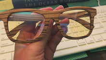Load and play video in Gallery viewer, 'Enlighten Me...®Sunnies':  'Night Shades'  Eco Wood Blue-Blocking glasses.
